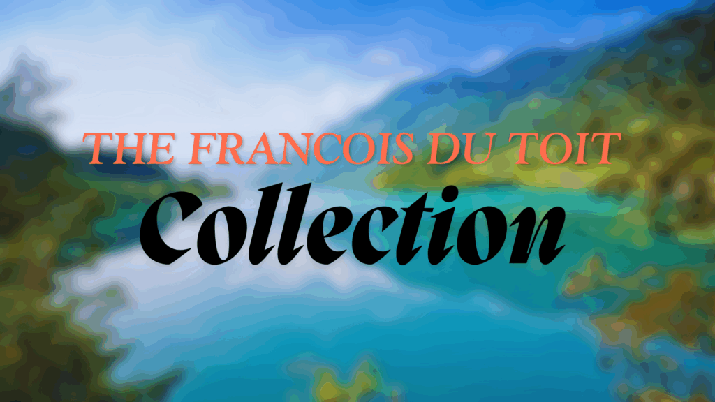 Art collection title over landscape